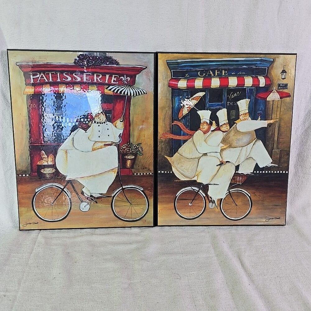 Jennifer Garant Fat Chef Patisserie And Cafe Rectangle Plaque Wall Hanging 14×11